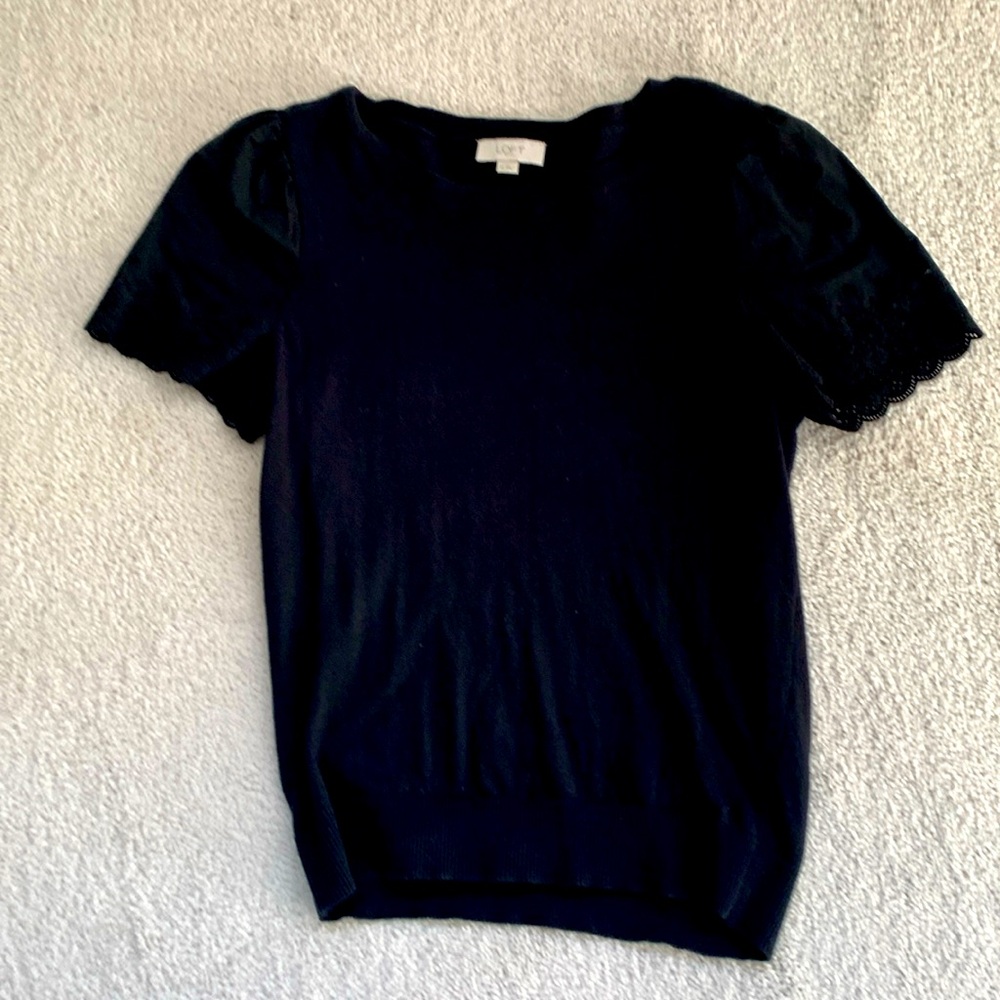 LOFT Black Knit Top